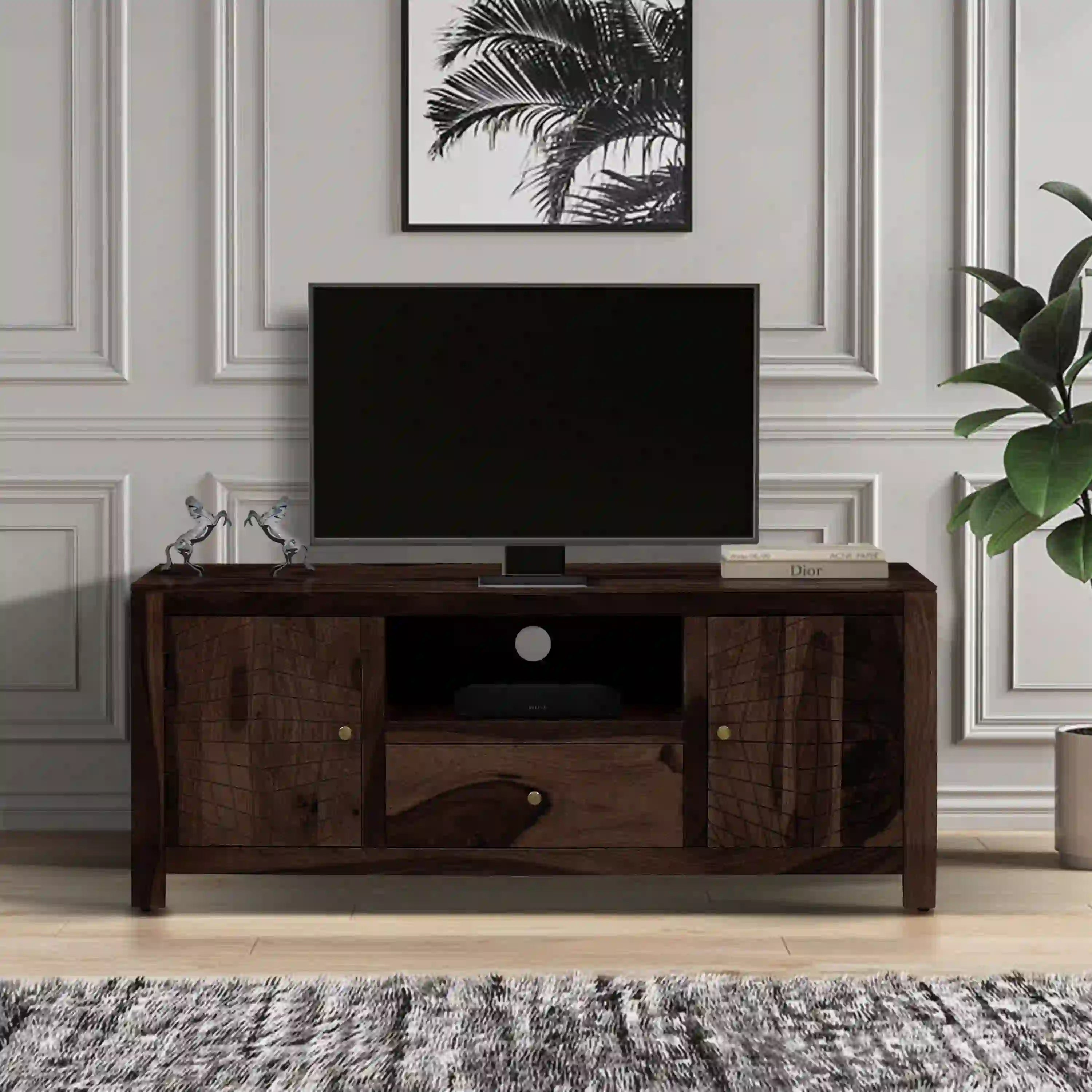 Best sheesham wood tv console solid tv stand Harmonia India