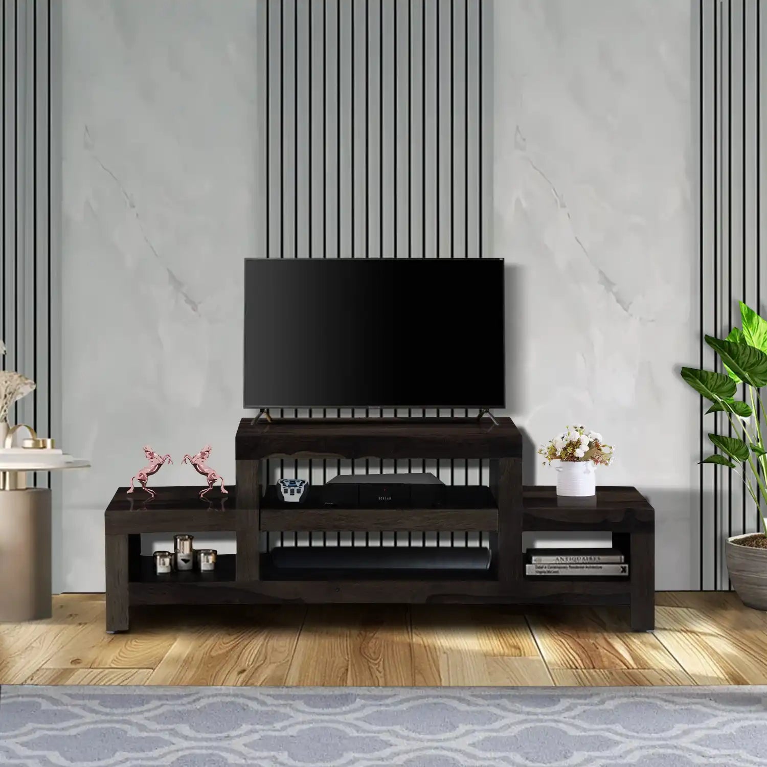 Best sheesham wood tv unit solid tv stand Acro India