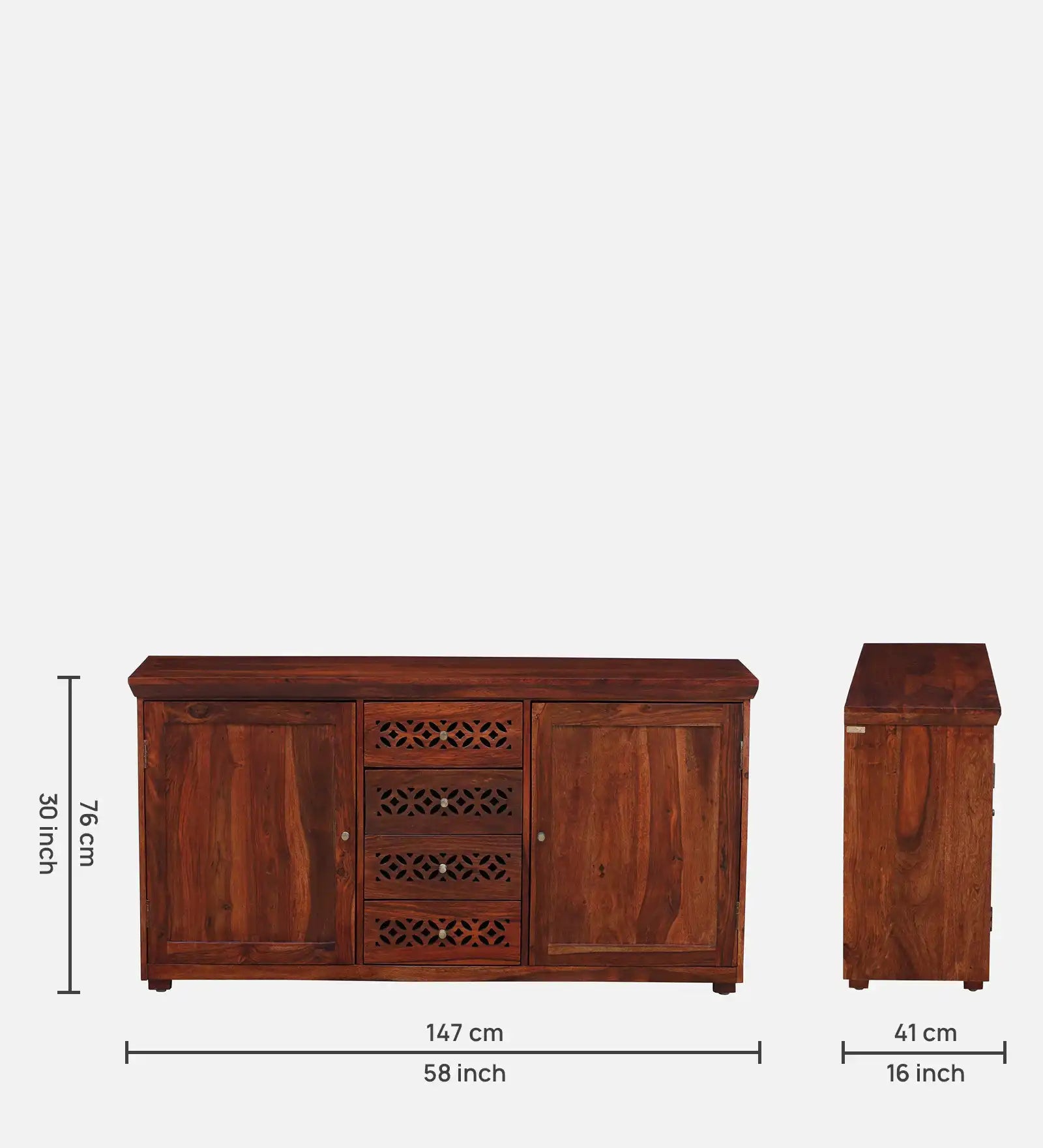 Buffet cabinet wooden sheesham storage console for dining area home