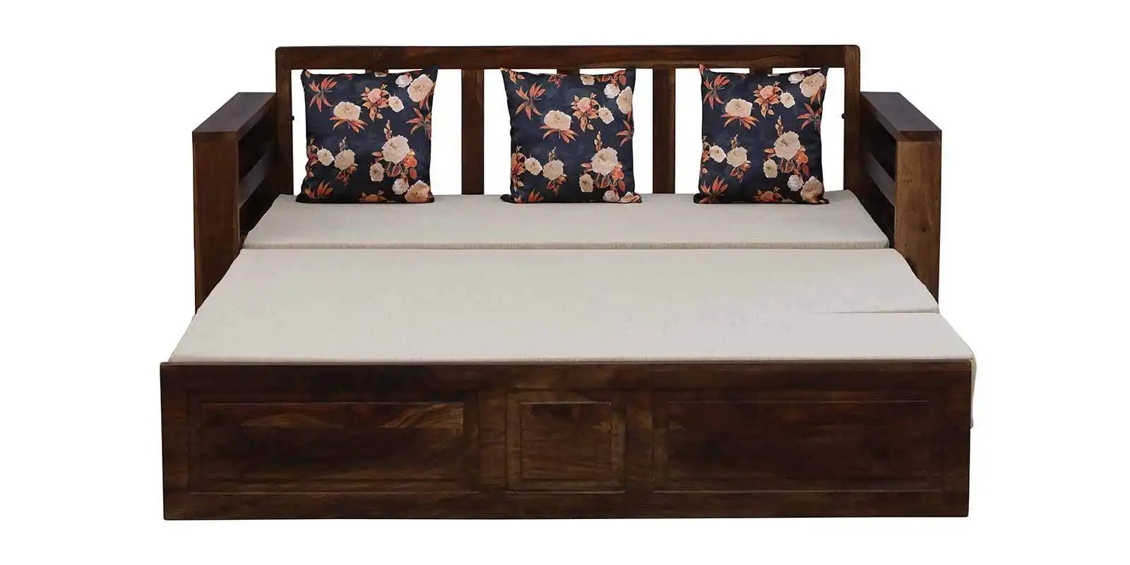 Capri wooden sofa bed solid sheesham guest bed solution for home
