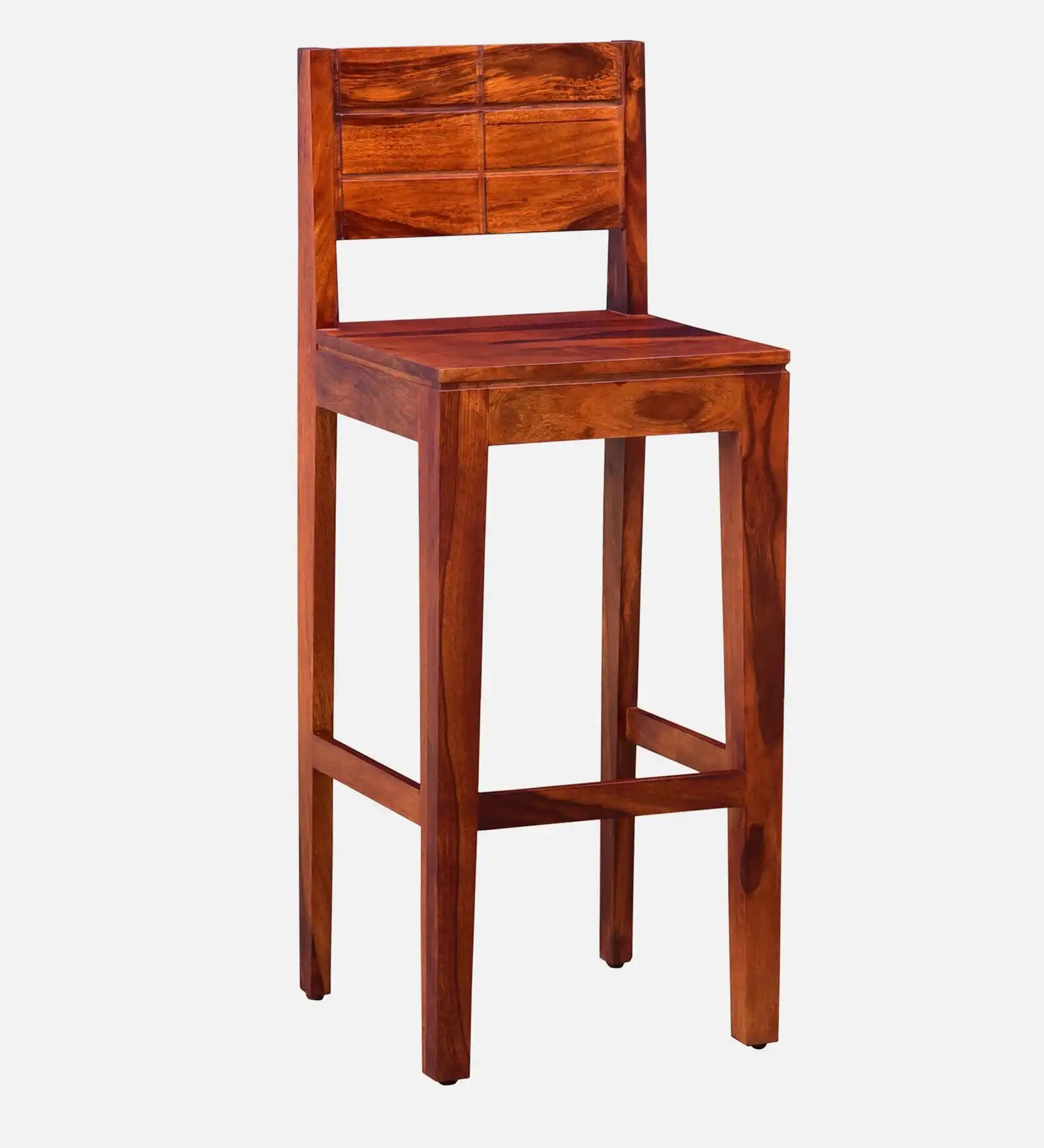 Compact bar stool in solid wood for small space kitchen seating