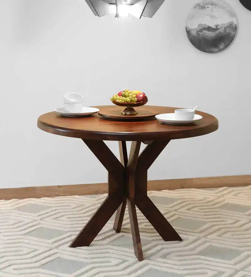 Compact solid wood dining table 4 seater perfect for small homes