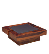 Cortana Solid Wood Coffee Table In Honey Oak Finish By Rajwada