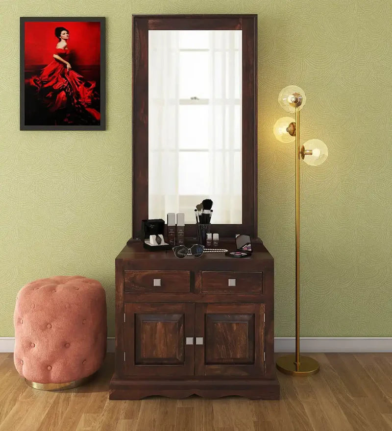 Darshan solid sheesham wood dressing table with mirror modern design India