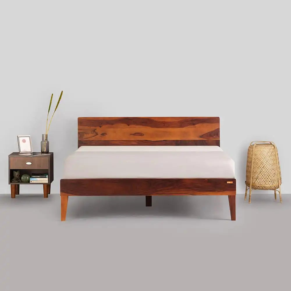 Darshan solid wood king bed with box storage India style