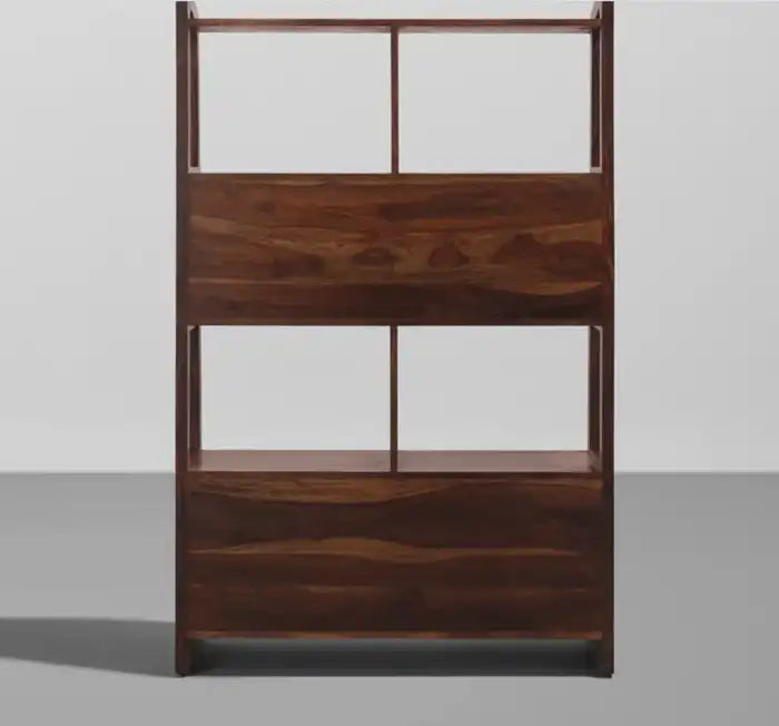 Darshan wooden bookshelf solid sheesham bookcase home storage unit