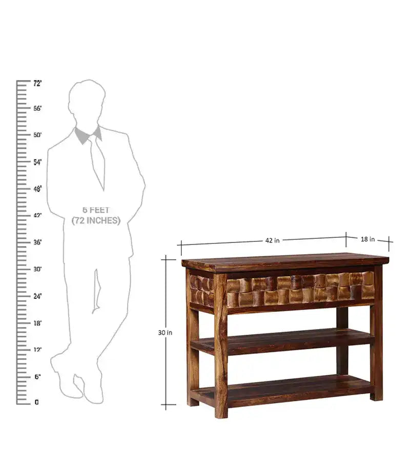 Designer entry console table in sheesham wood for luxury home interiors