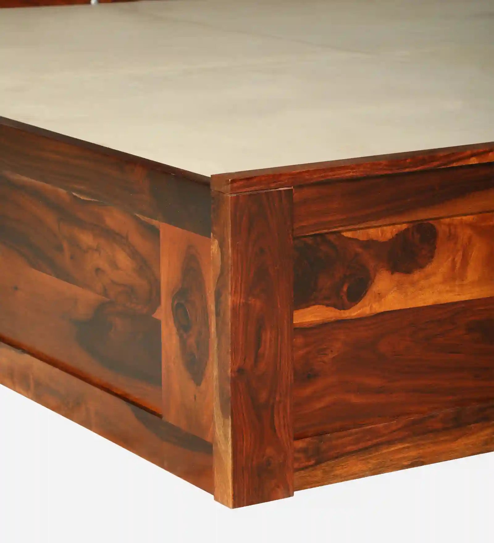Anamika Solid Wood Queen Size Bed With Hydraulic Storage