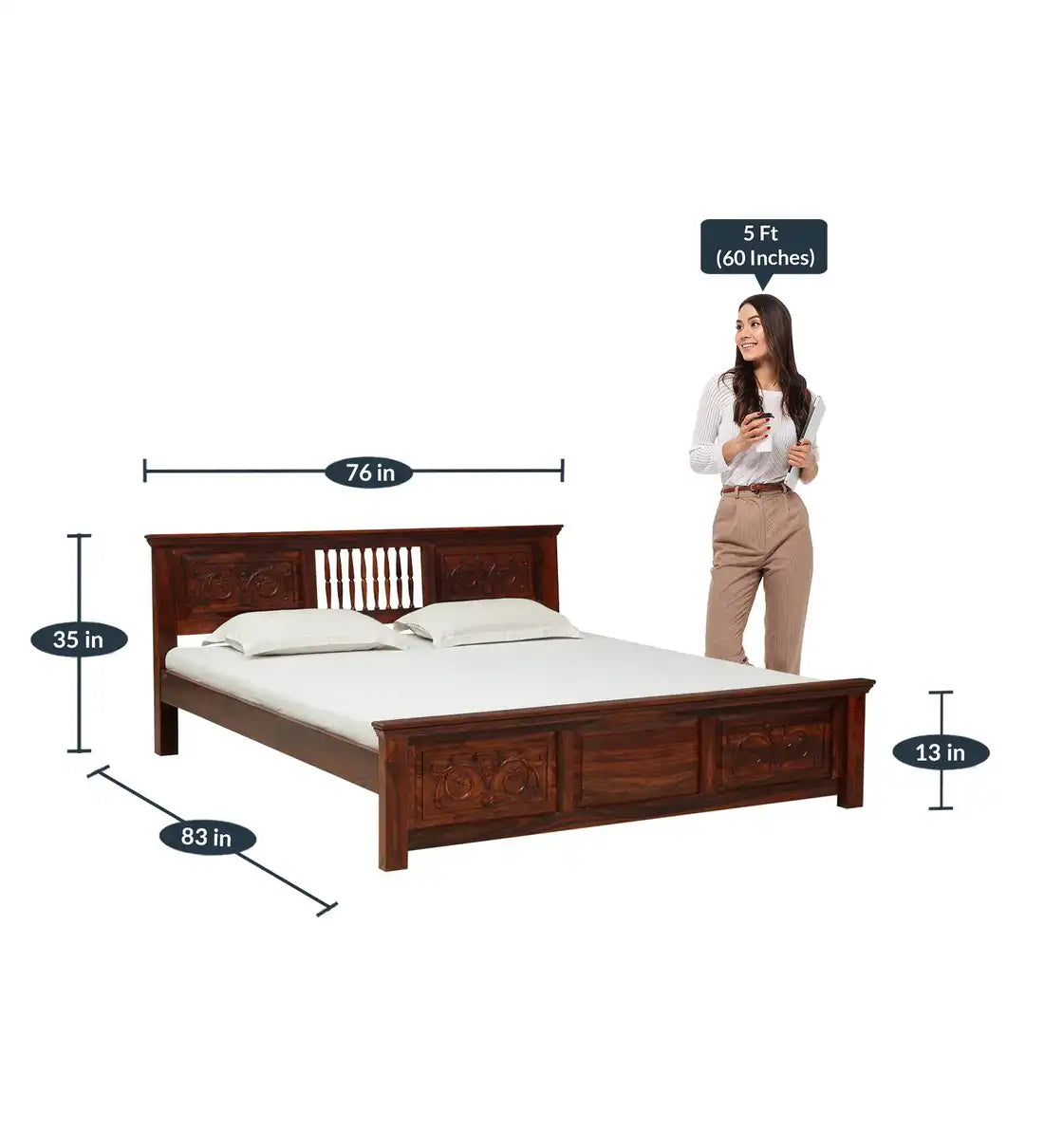 Devanti classic wooden bed solid wood royal design stylee