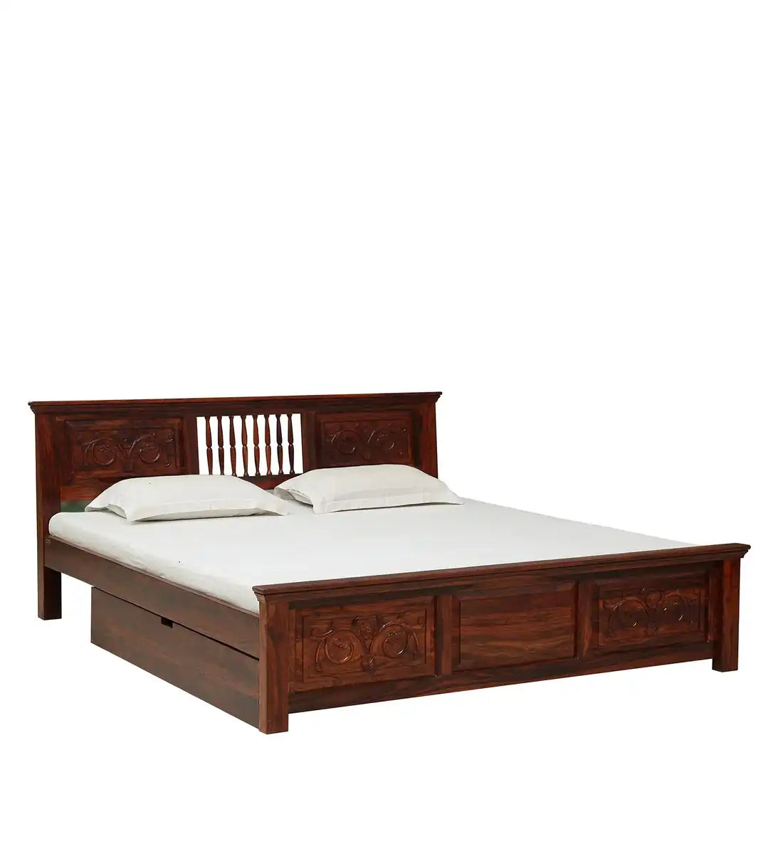 Devanti solid wood storage bed heavy duty frame design
