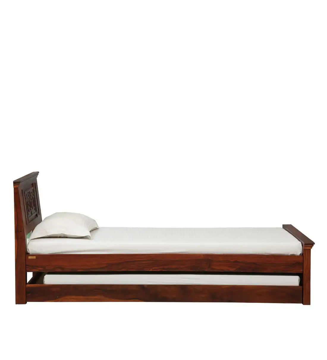 devanti sheesham wood trundle bed traditional indian style wooden furniture with extra bed