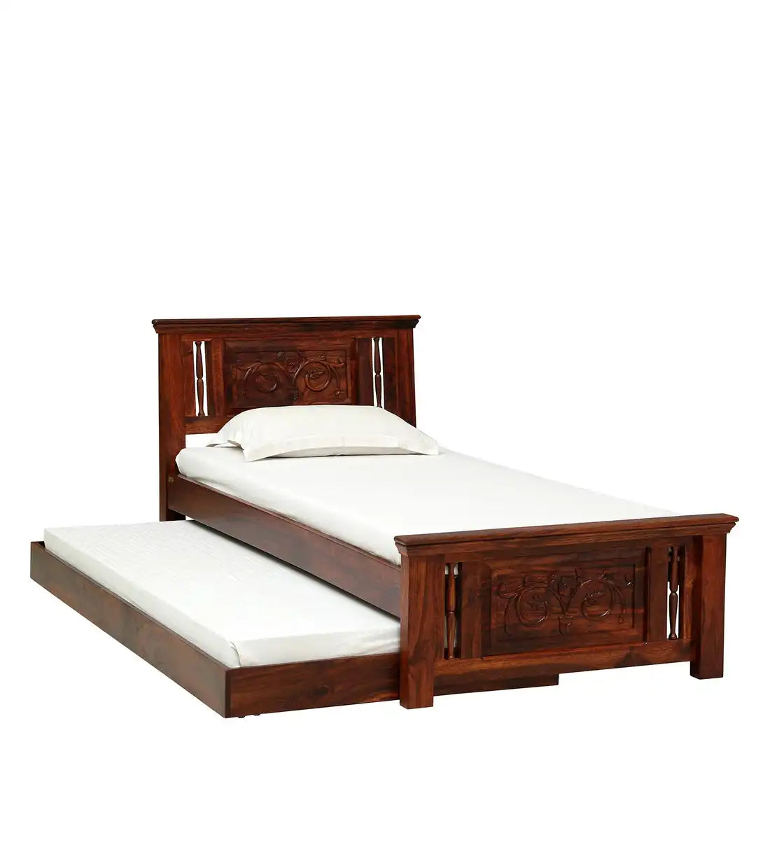 devanti sheesham wood trundle bed classic traditional design solid wood furniture