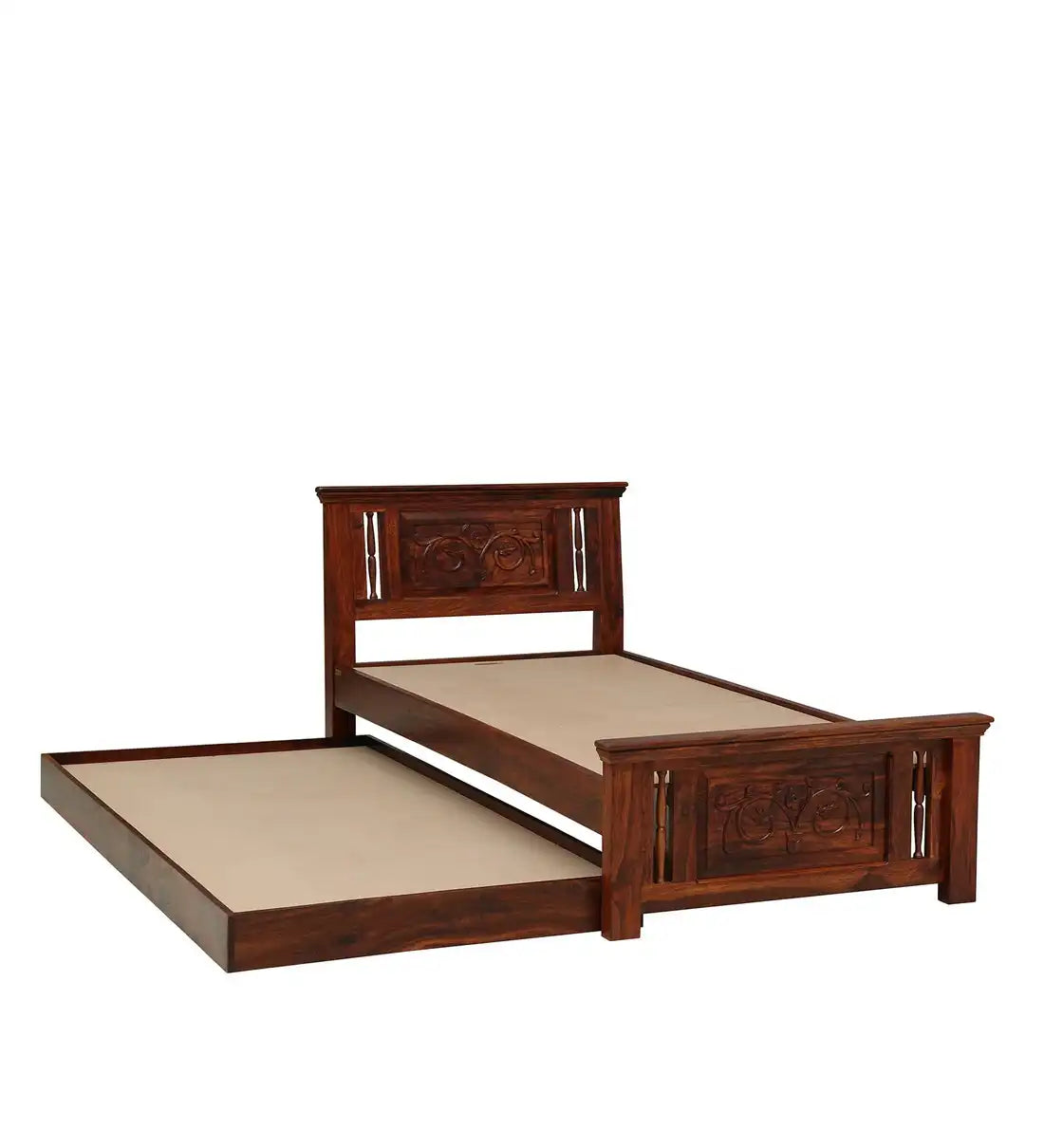 devanti solid sheesham wood trundle bed strong frame durable build quality long lasting