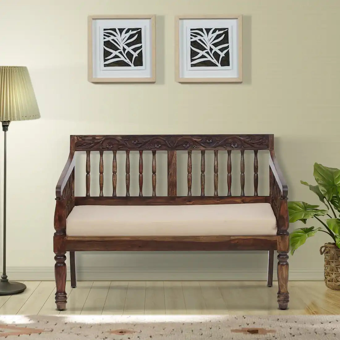 Devanti wooden sofa 2 seater traditional solid wood home seating