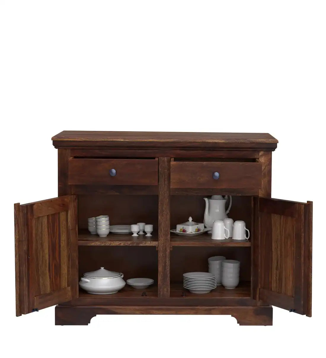 Dining space credenza sheesham wood two door storage cabinet modern home