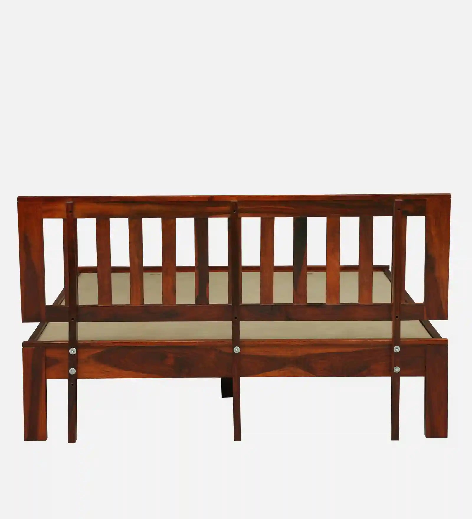 druma solid wood king size bed without storage styled in modern bedroom setup