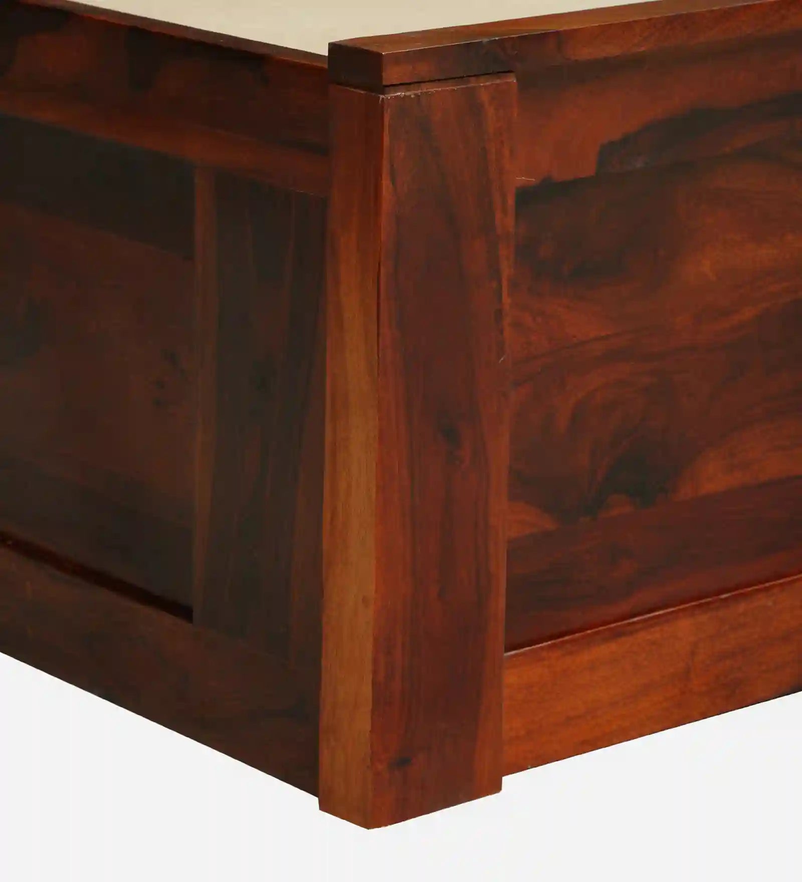 Druma durable king bed hydraulic storage sheesham teak