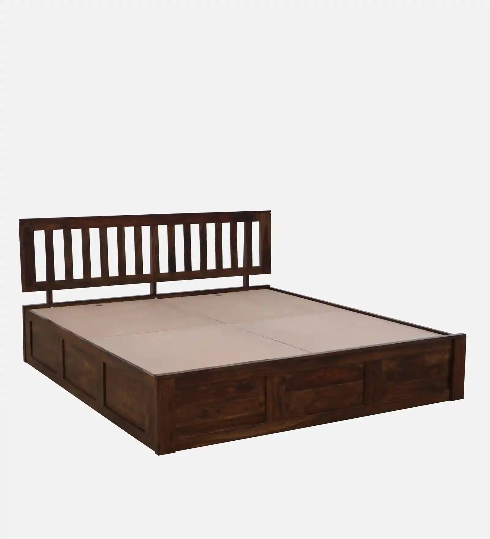 Druma heavy solid wood king bed with box storage