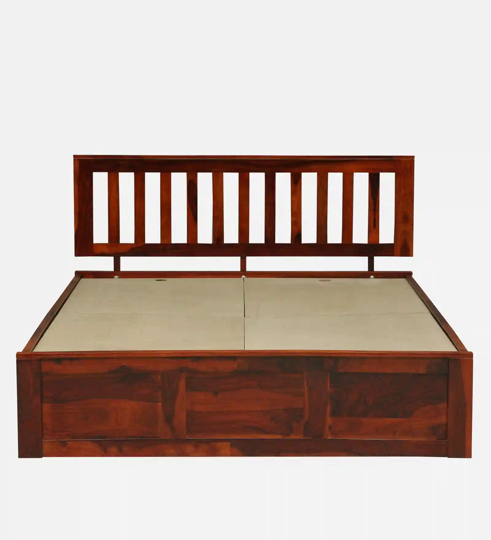 Druma king size bed solid wood box storage India design
