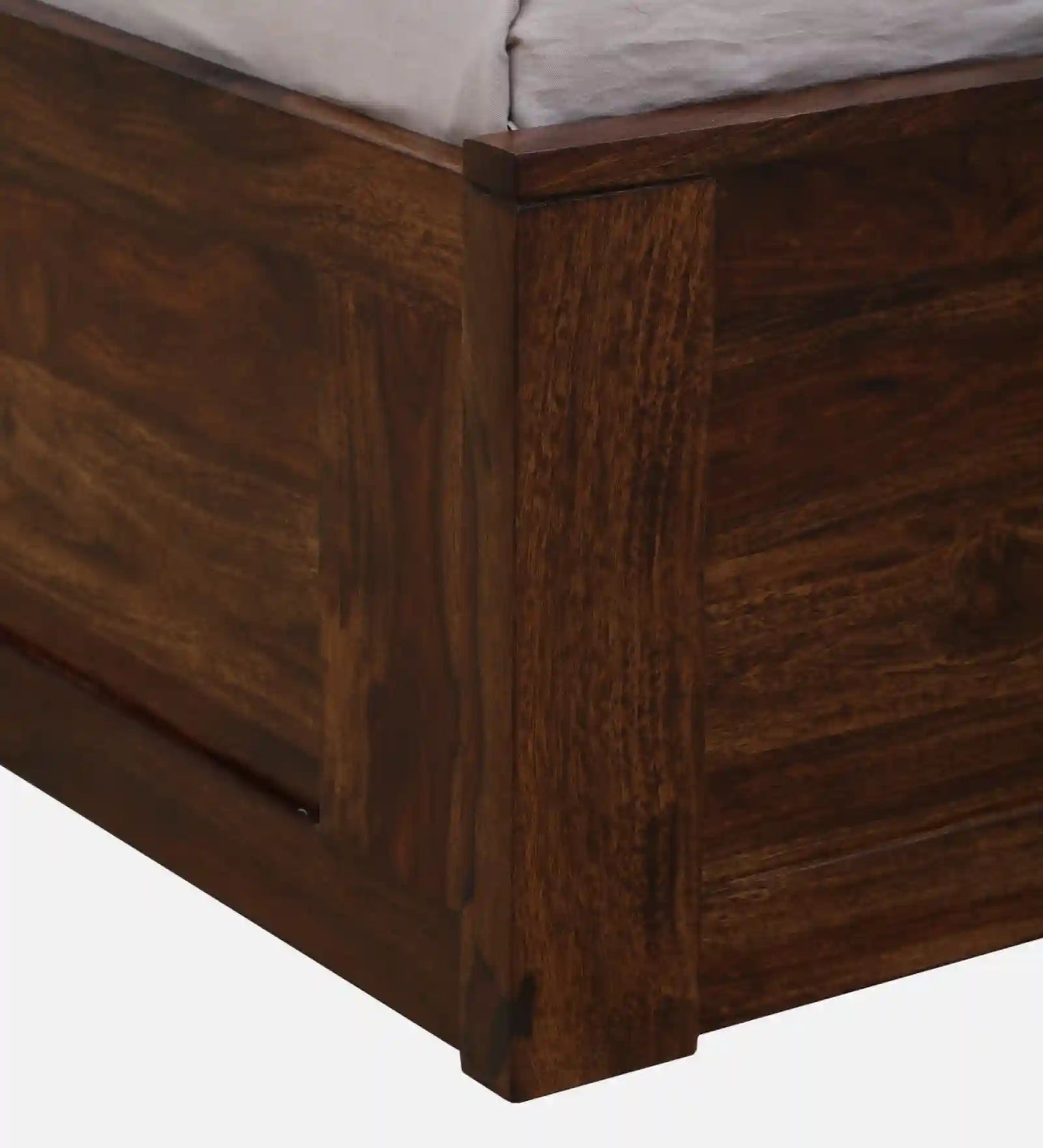 Druma king size bed with under box storage wood
