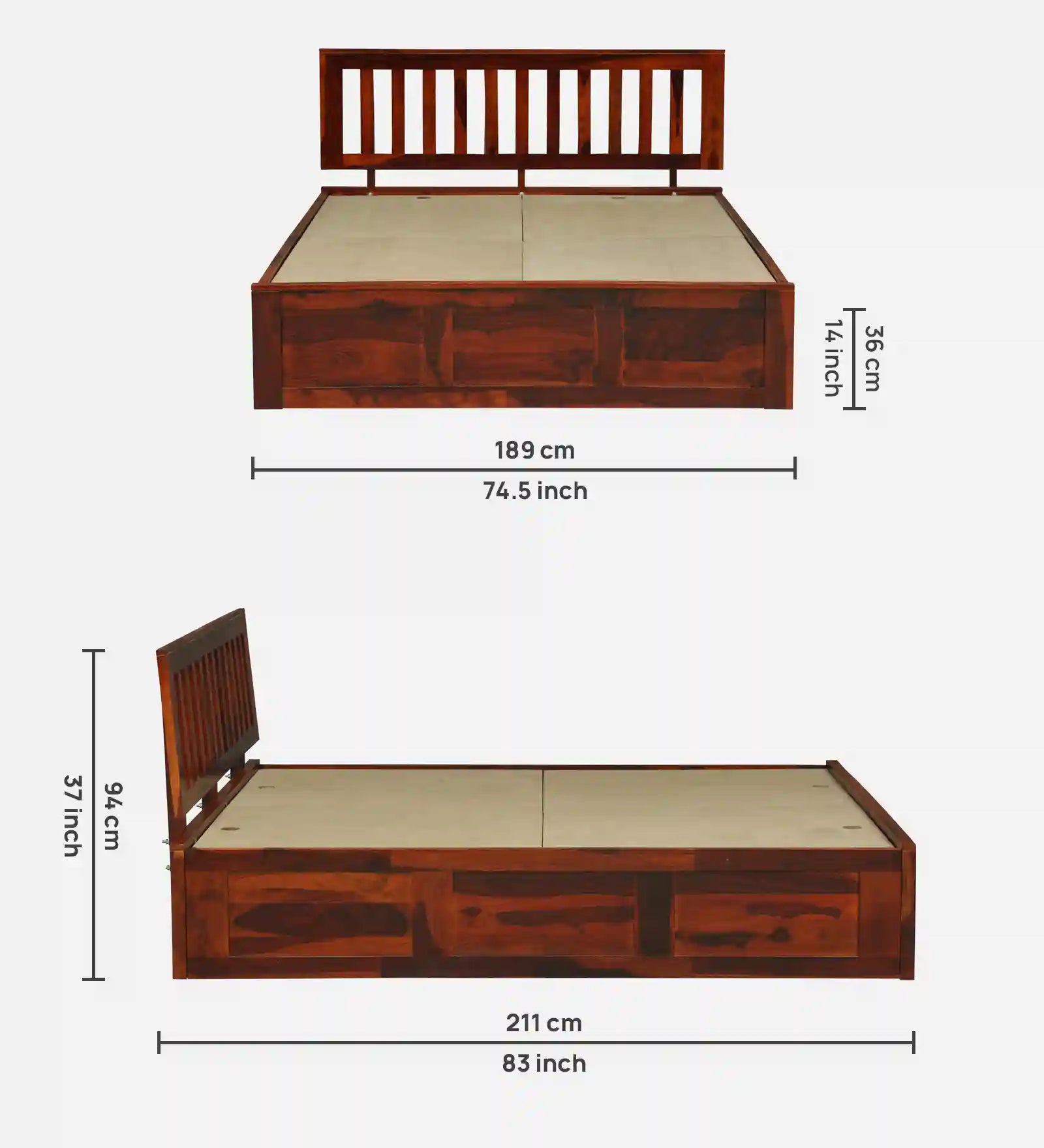 Druma premium king size bed box storage wooden build