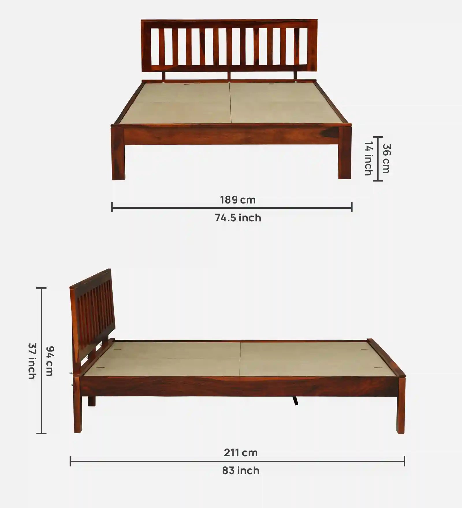 druma sheesham wood king size bed without storage premium finish durable furniture