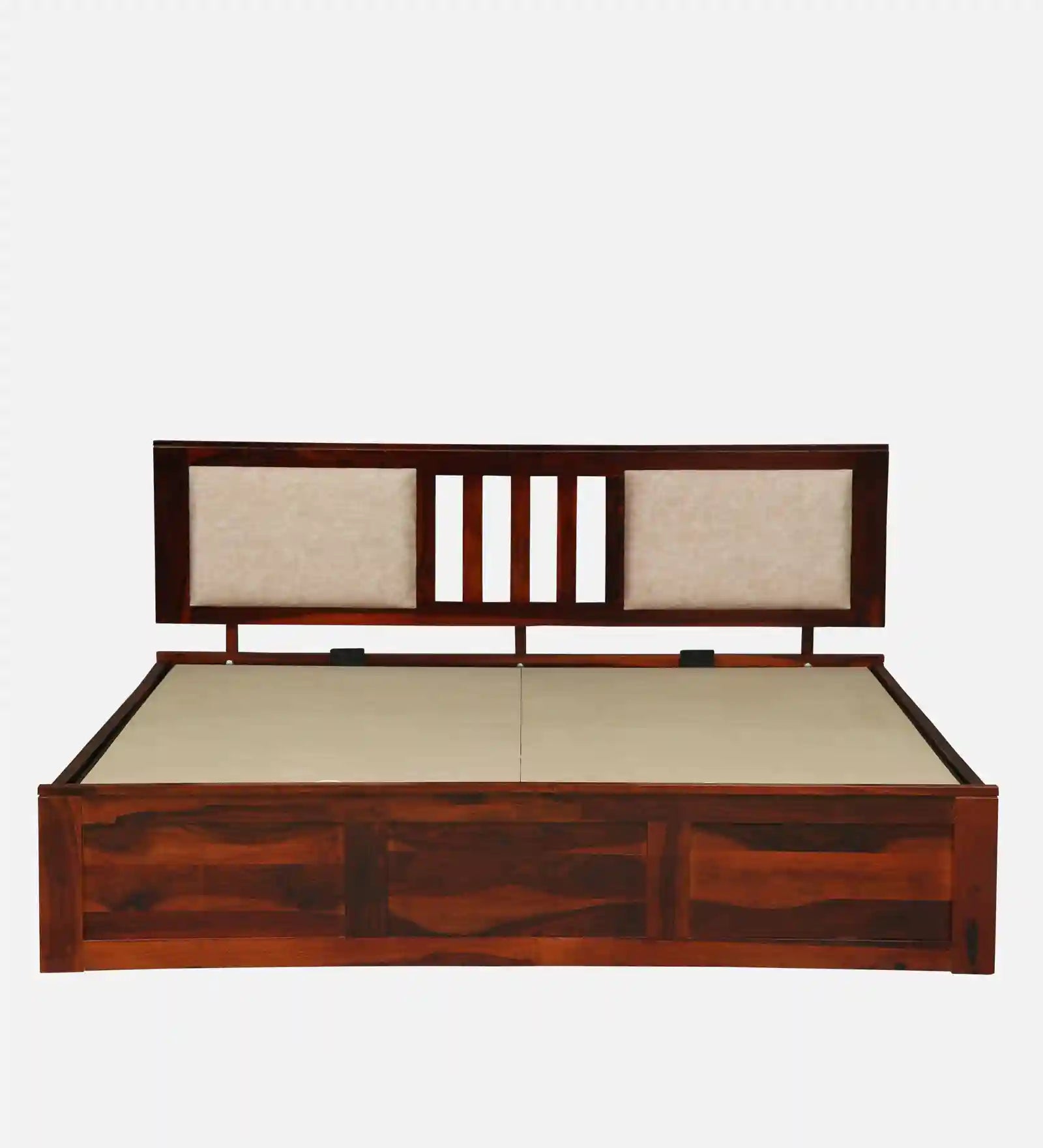 Druma solid sheesham wood queen size bed with hydraulic storage premium