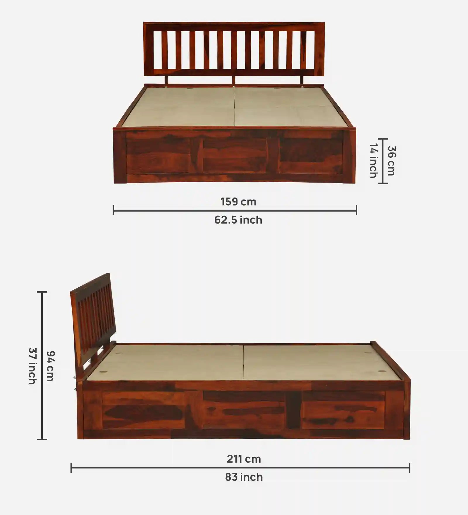 underbed box storage sheesham wood queen size bed india