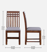 Oasis Solid Wood 4 Seater Dining Set With Chair In Provincial Teak Finish - By Rajwada