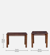 Oasis Solid Wood 4 Seater Dining Set With Chair In Provincial Teak Finish - By Rajwada