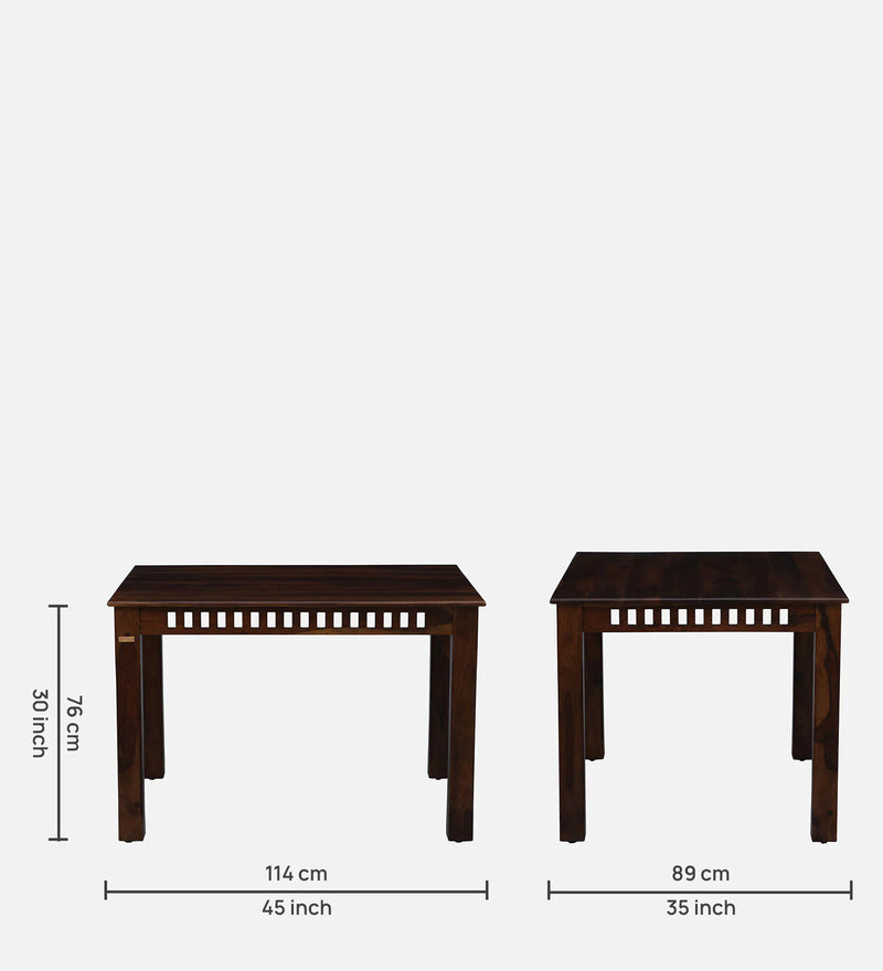 Oasis Solid Wood 4 Seater Dining Set With Chair And Bench In Provincial Teak Finish - By Rajwada