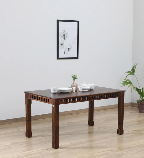 Oasis Solid Wood 6 Seater Dining  Table In Provincial Teak Finish - By Rajwada