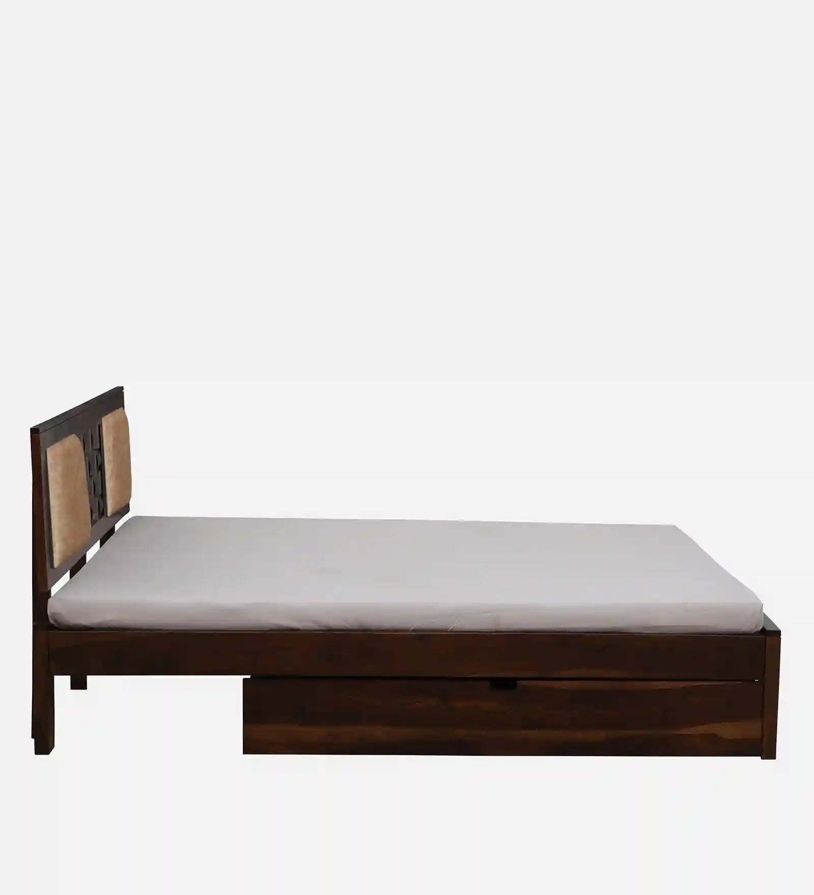 durable solid sheesham wood frame bed support drawer storage queen size india