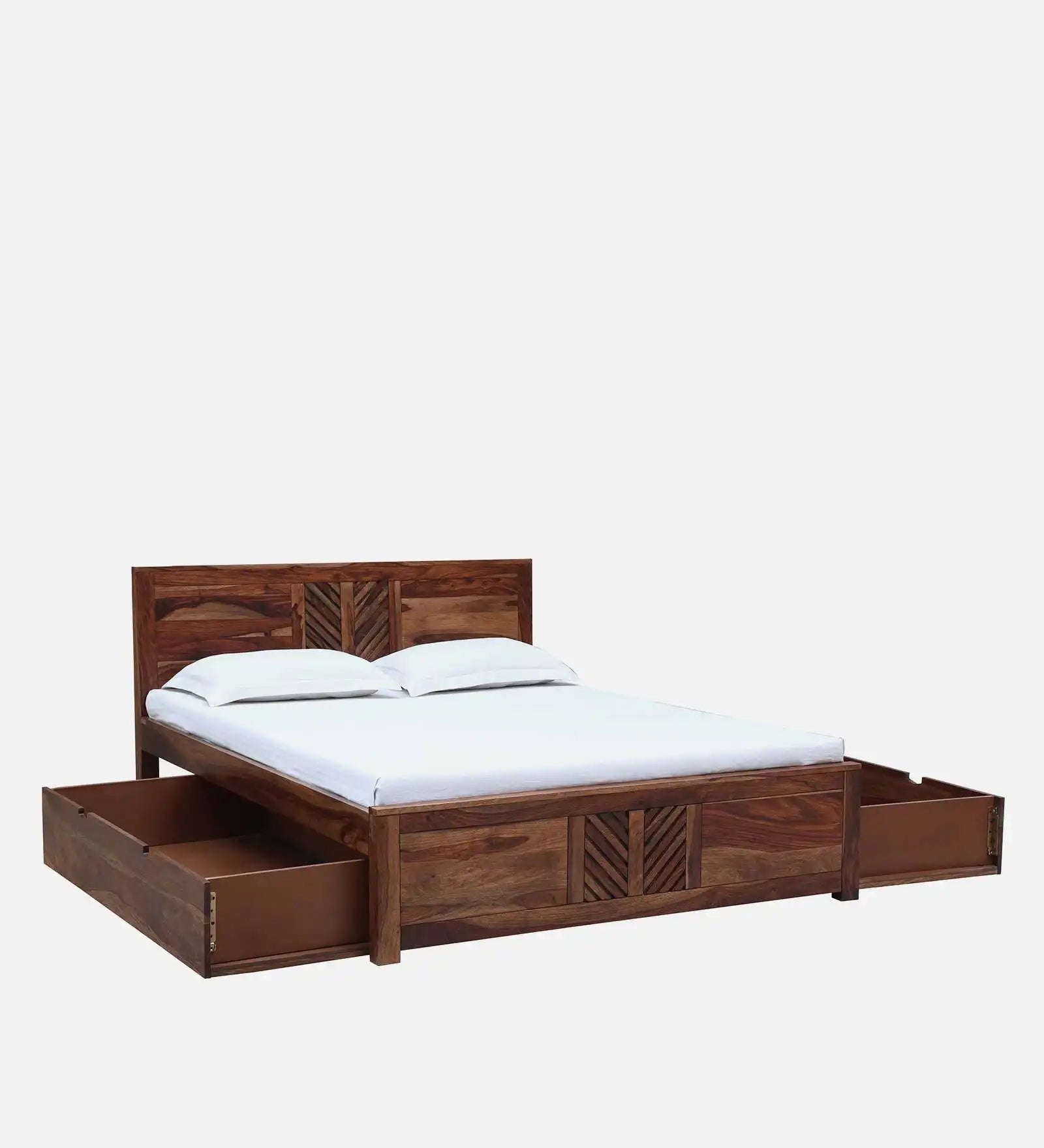 Elista king size wooden bed with drawer storage India style