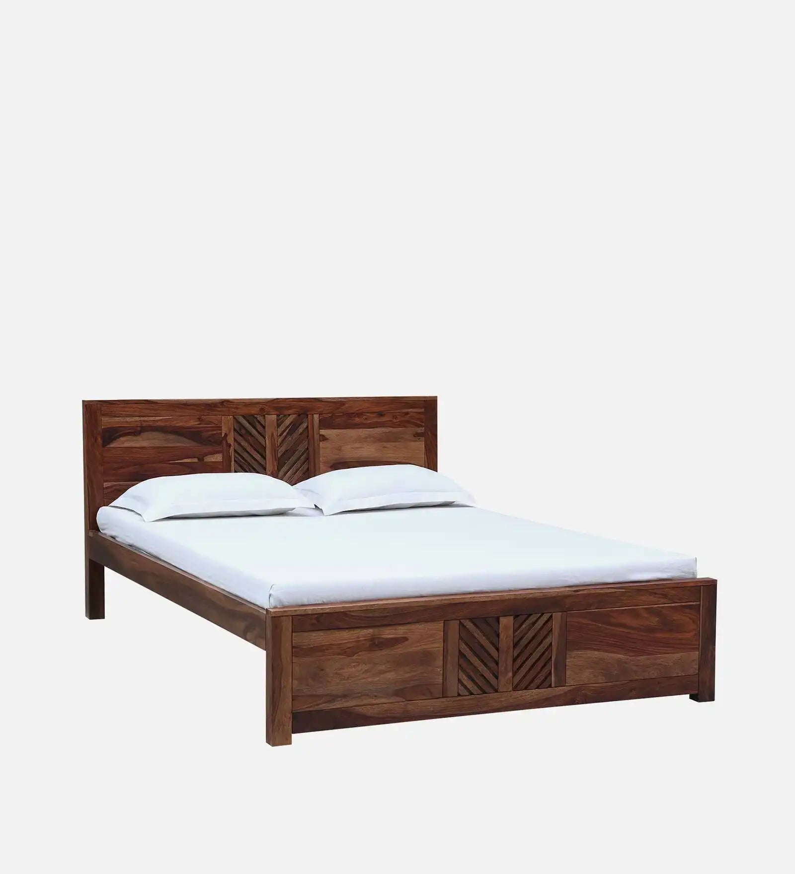 elista solid sheesham wood bed minimal modern wooden bed design without storage