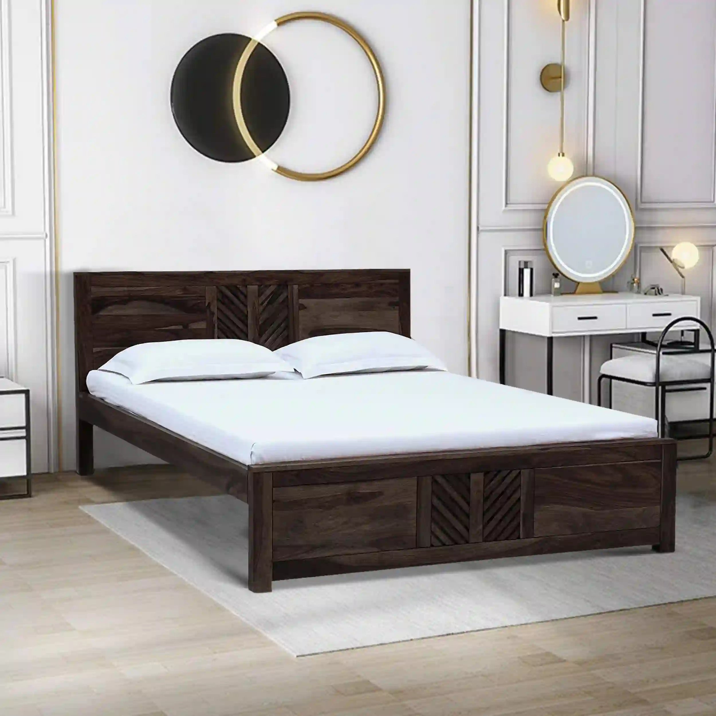 elista sheesham wood bed premium finish stylish durable wooden furniture