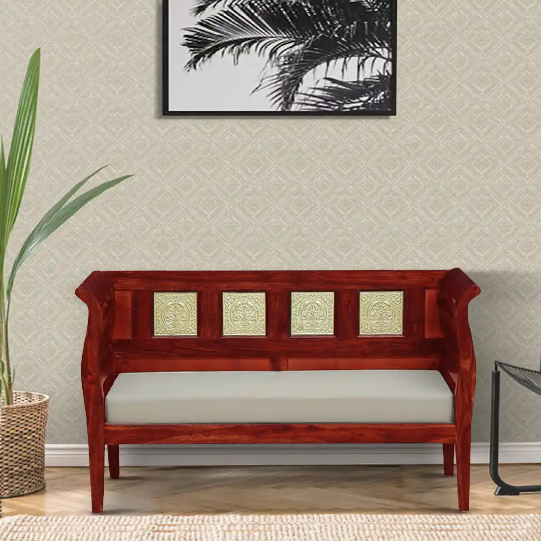Handcrafted Aavni sheesham wood sofa 2 seater living room design