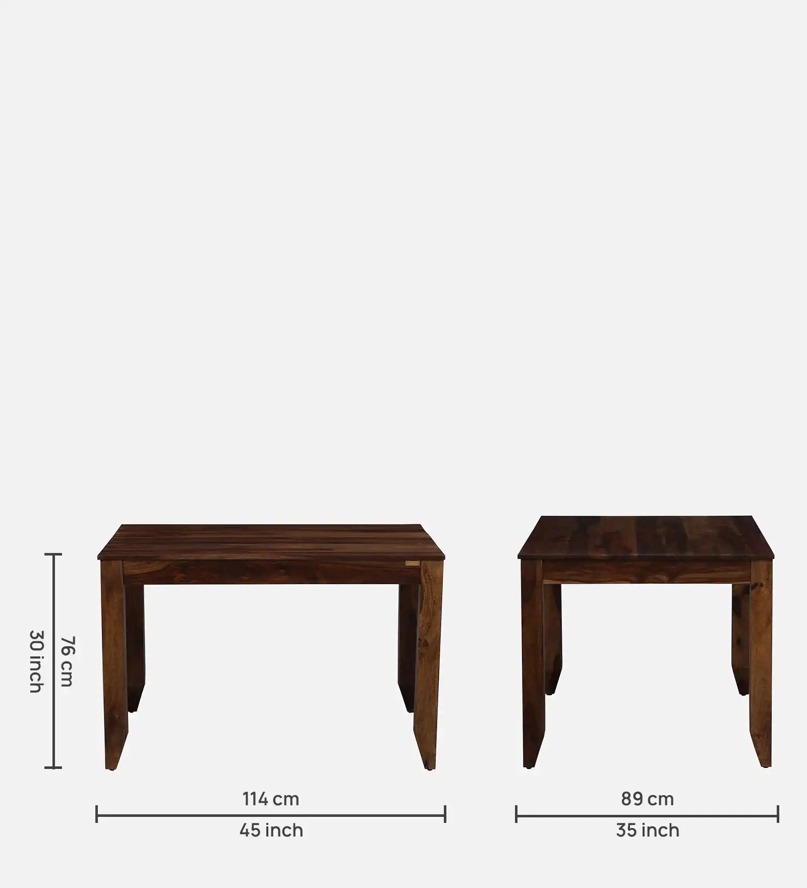 Hari compact four seater dining table solid wood ideal for small dining are