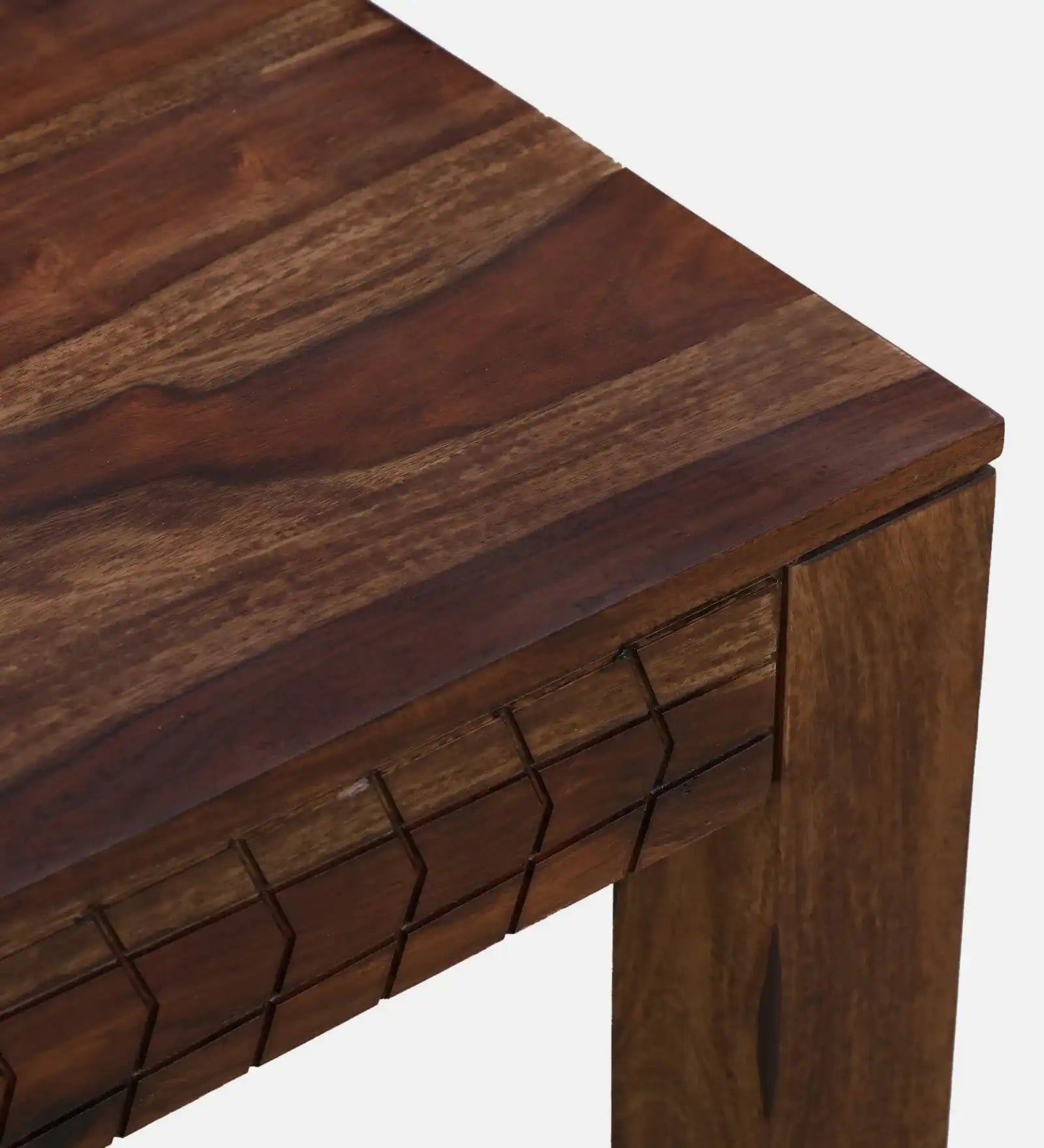 Harmonia sheesham wood four seater dining table walnut finish premium wooden table