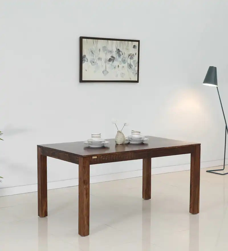 Harmonia solid sheesham wood dining table six seater for modern Indian home furniture