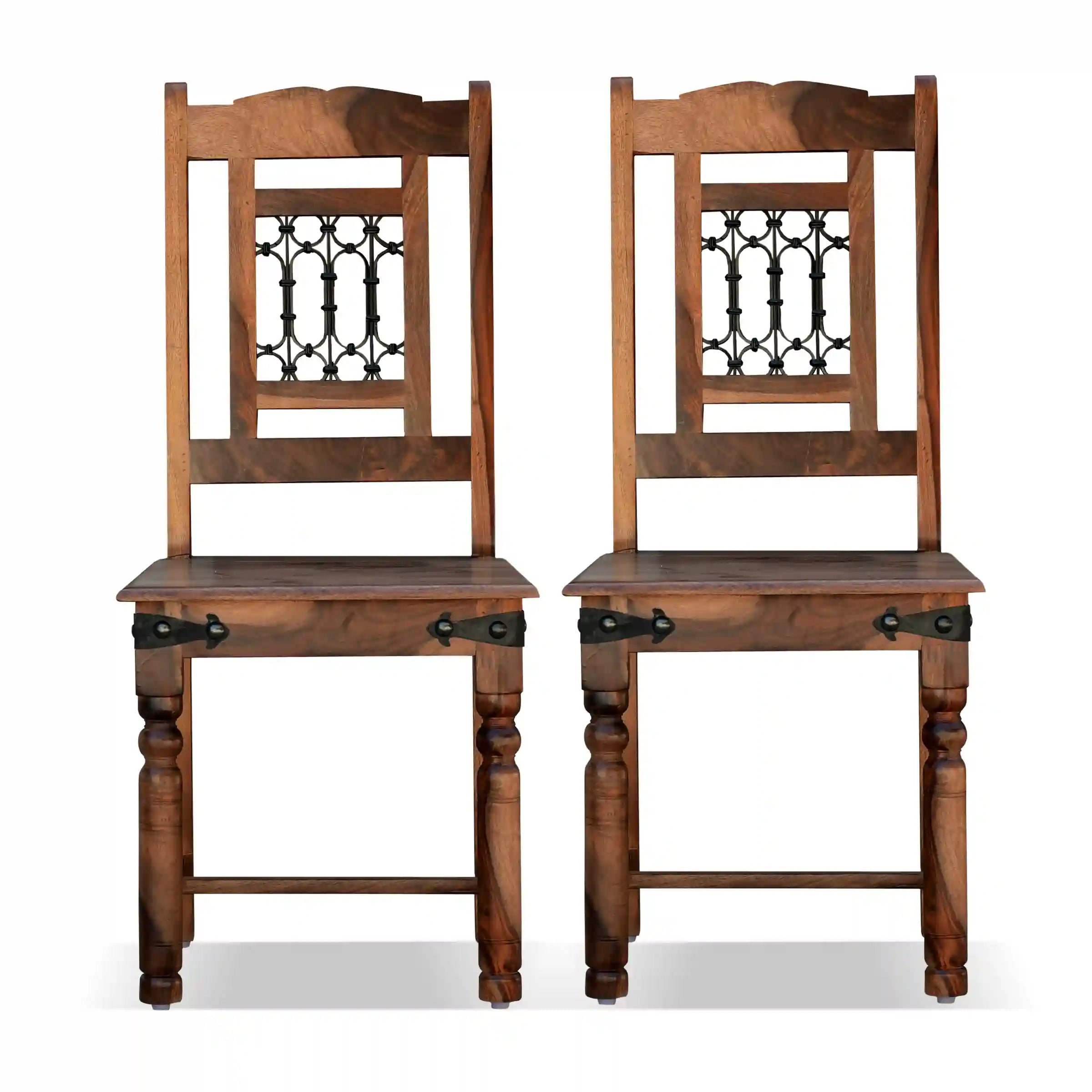 Haveli wooden four seater dining set made from strong solid wood for home use