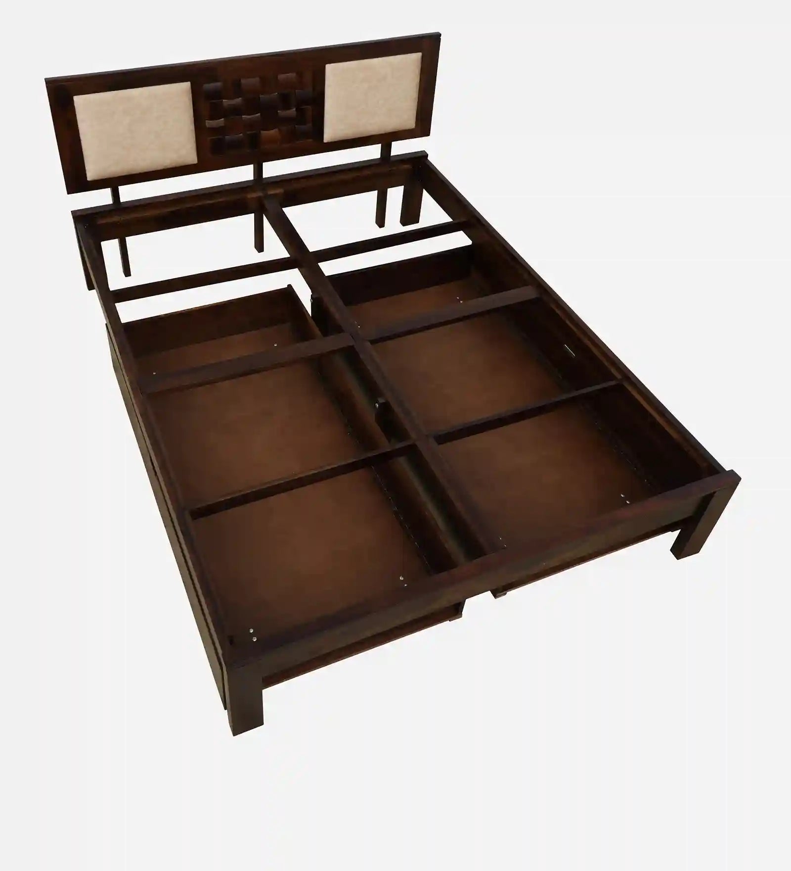 sheesham wood headboard panel design king size drawer storage bed india