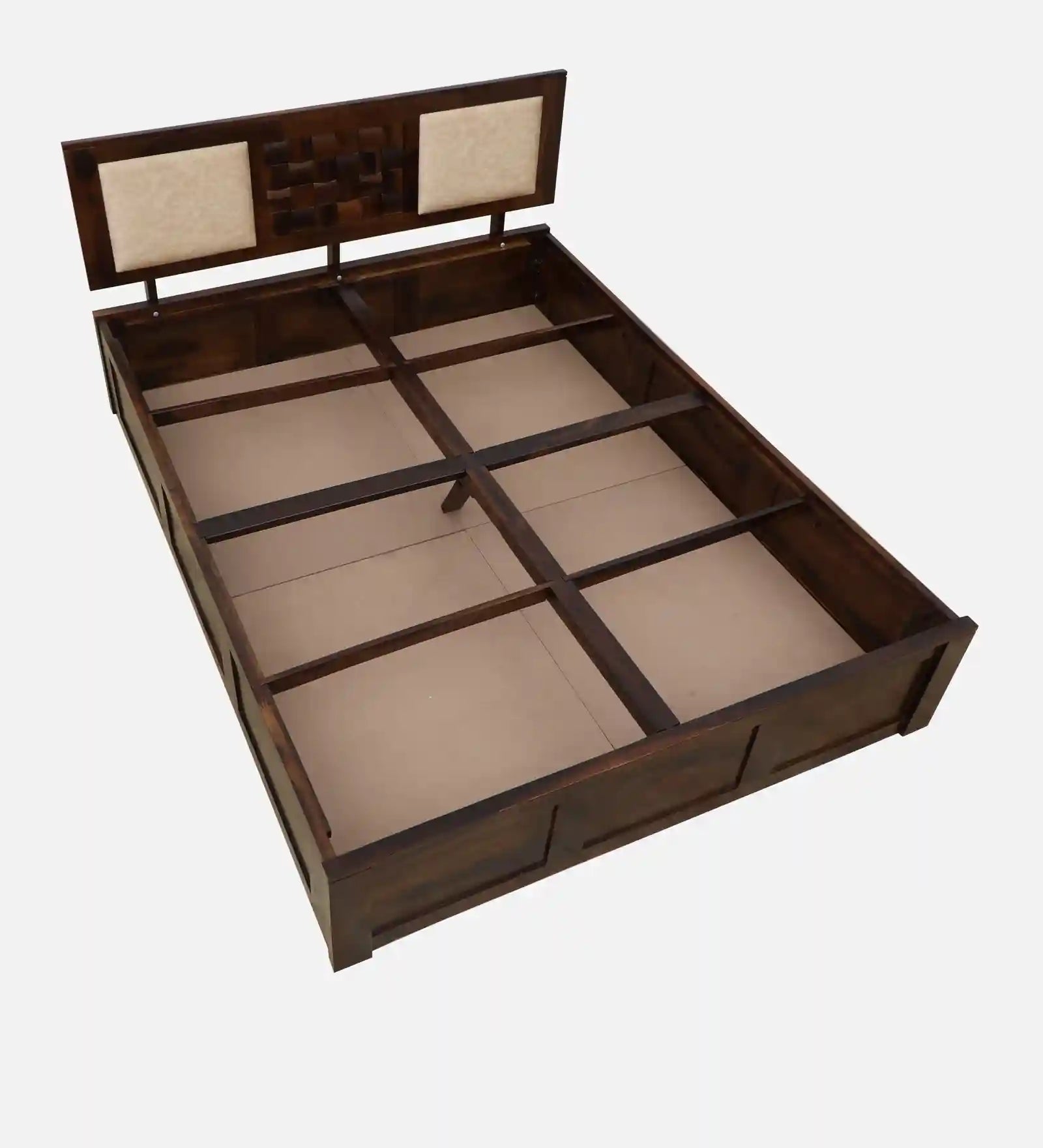 heavy duty solid sheesham wood box storage bed queen size strong wooden bed india