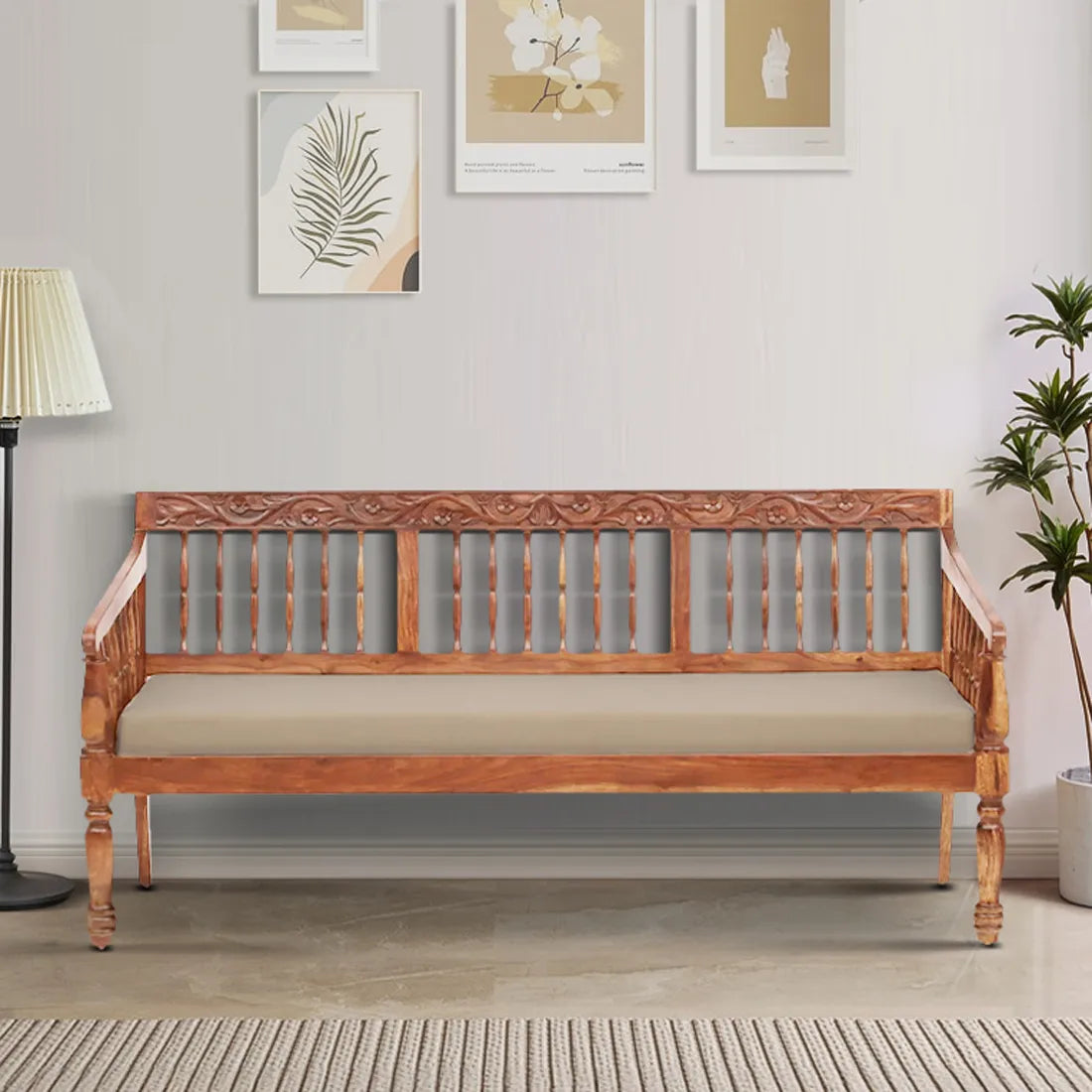 Heritage Devanti 3 seater sofa sheesham wood classic furniture design