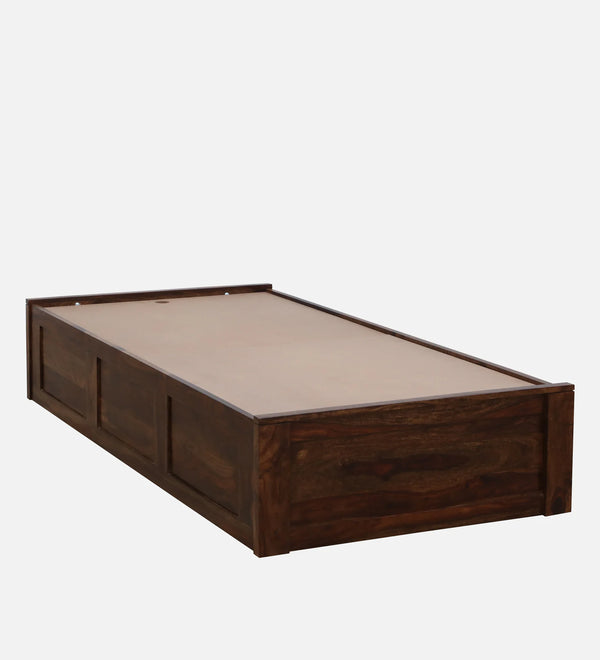 Divyam Sheesham Wood Single Bed In Provincial Teak Finish With Box Storage by Rajwada