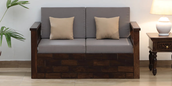 Annei  Solid Wood 2 Seater Sofa In Provincial Teak Finish By Rajwada