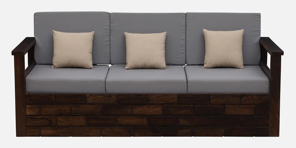 Annei  Solid Wood 3 Seater Sofa In Provincial Teak Finish - By Rajwada