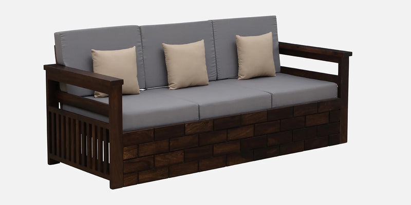 Annei  Solid Wood 3 Seater Sofa In Provincial Teak Finish - By Rajwada
