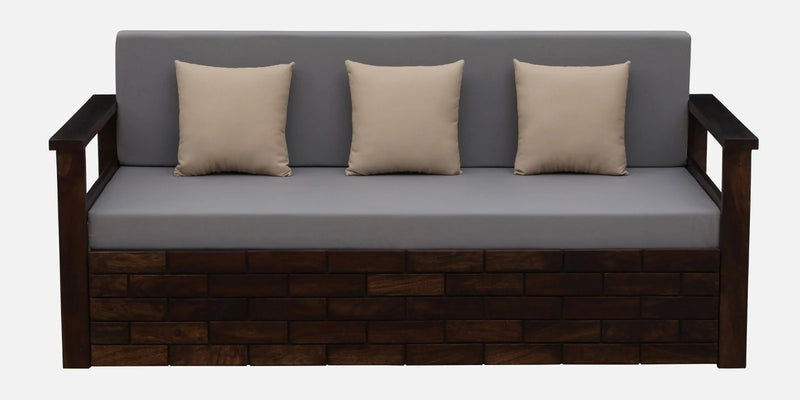 Annei  Solid Wood 3 Seater Sofa Cum Bed In Provincial Teak Finish By Rajwada