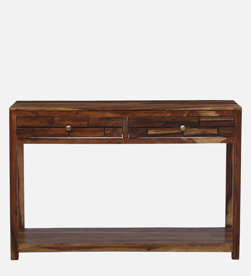 Annei  Solid Wood Console Table In Provincial Teak Finish - By Rajwada